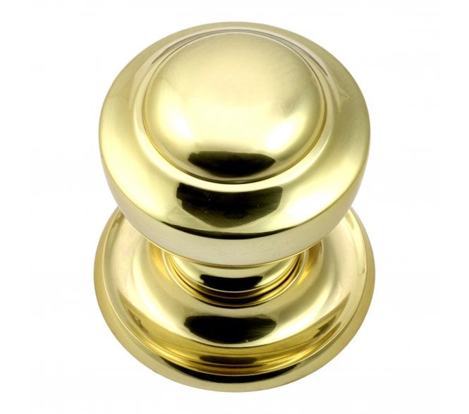 Prima Tiered Centre Door Knob - Polished Brass