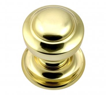 Prima Tiered Centre Door Knob - Polished Brass