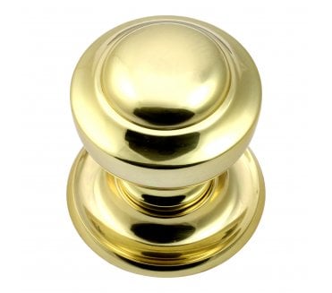 Prima Tiered Centre Door Knob - Unlacquered Brass