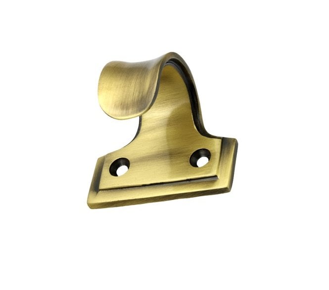 Prima Tudor Style Heavy Curled Sash Window Lift - Antique Brass