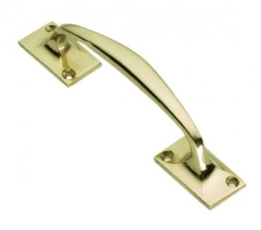 Prima UNL609 Offset Pull Handles - Unlacquered Brass