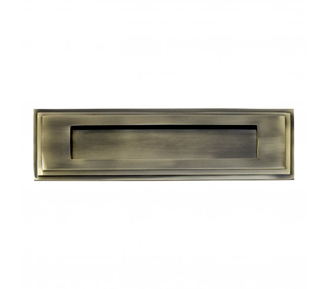 Prima XL10 Art Deco Letter Plate 280x90mm - Antique Brass