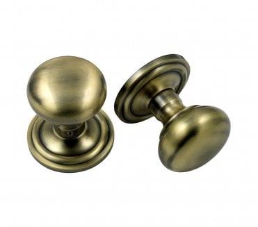 Prima XL2029 Solid Brass Mushroom Concealed Door Knobs - Antique Brass