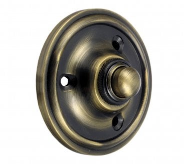 Prima XL39 Victorian Circular 60mm Bell Push - Antique Brass