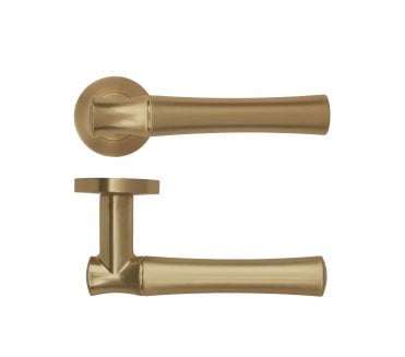 Rosso Maniglie Aldo Lever On Round Rose - Antique Brass