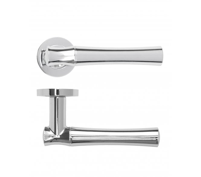 Rosso Maniglie Aldo Lever On Round Rose - Polished Chrome