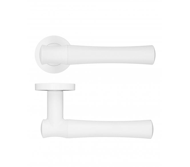 Rosso Maniglie Aldo Lever On Round Rose - Powder Coated White