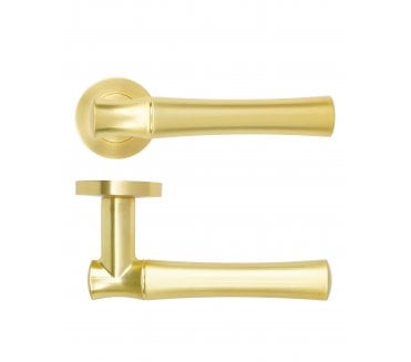 Rosso Maniglie Aldo Lever On Round Rose - Satin Brass