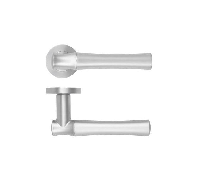 Rosso Maniglie Aldo Lever On Round Rose - Satin Chrome