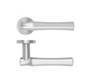Rosso Maniglie Aldo Lever On Round Rose - Satin Chrome