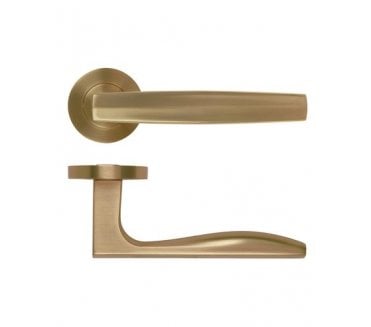 Rosso Maniglie Apennine Lever On Round Rose - Antique Brass