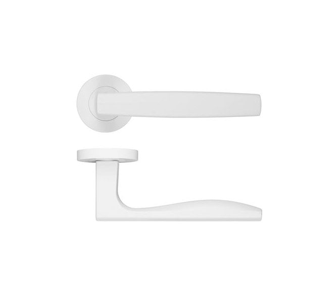 Rosso Maniglie Apennine Lever On Round Rose - Powder Coated White