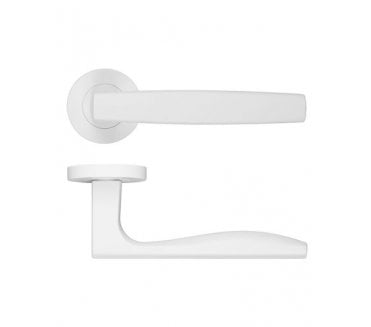 Rosso Maniglie Apennine Lever On Round Rose - Powder Coated White