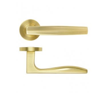 Rosso Maniglie Apennine Lever On Round Rose - Satin Brass