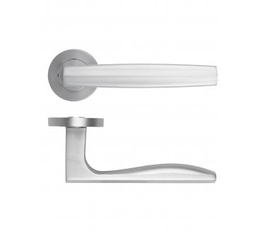 Rosso Maniglie Apennine Lever On Round Rose - Satin Chrome