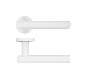 Rosso Maniglie Favo Lever On Round Rose - Powder Coated White