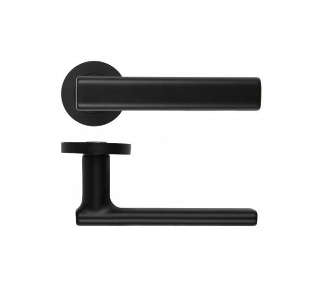 Rosso Maniglie Frigo Lever On Round Rose - Oscuro Matt Black