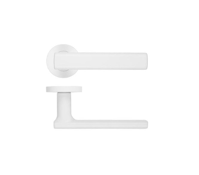 Rosso Maniglie Frigo Lever On Round Rose - Powder Coated White