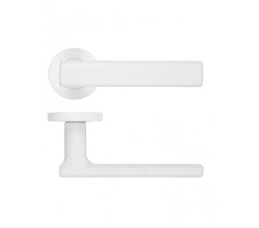 Rosso Maniglie Frigo Lever On Round Rose - Powder Coated White