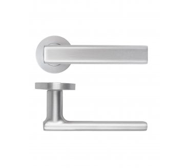 Rosso Maniglie Frigo Lever On Round Rose - Satin Chrome