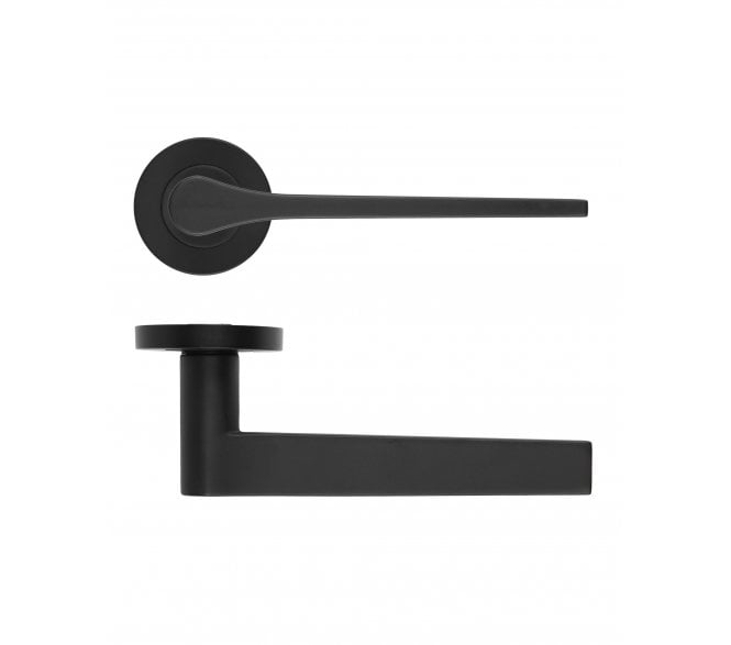 Rosso Maniglie Gio Lever On Round Rose - Oscuro Matt Black
