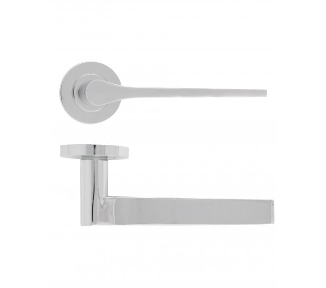 Rosso Maniglie Gio Lever On Round Rose - Polished Chrome