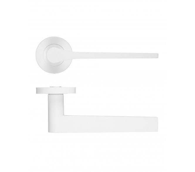 Rosso Maniglie Gio Lever On Round Rose - Powder Coated White