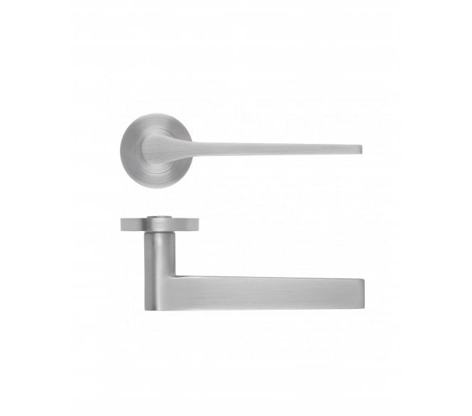 Rosso Maniglie Gio Lever On Round Rose - Satin Chrome