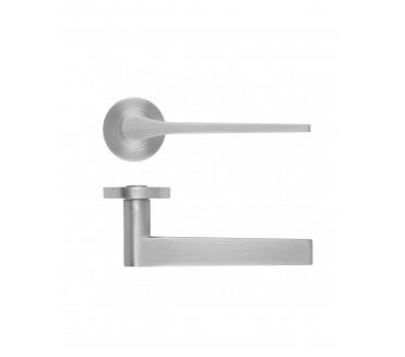 Rosso Maniglie Gio Lever On Round Rose - Satin Chrome