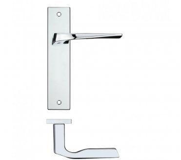 Rosso Maniglie Lyra Lever Handles On Backplate - Polished Chrome