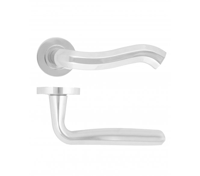 Rosso Maniglie Rococo Lever On Round Rose - Polished Chrome