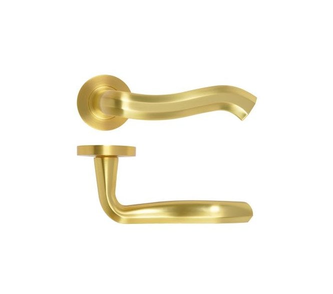 Rosso Maniglie Rococo Lever On Round Rose - Satin Brass