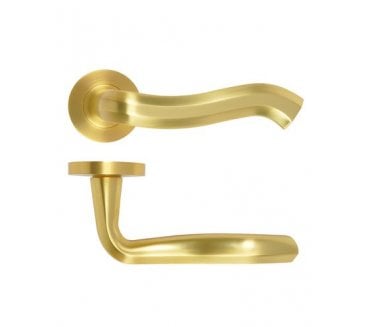 Rosso Maniglie Rococo Lever On Round Rose - Satin Brass