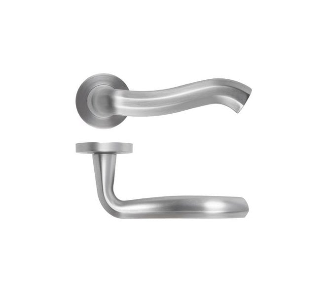 Rosso Maniglie Rococo Lever On Round Rose - Satin Chrome