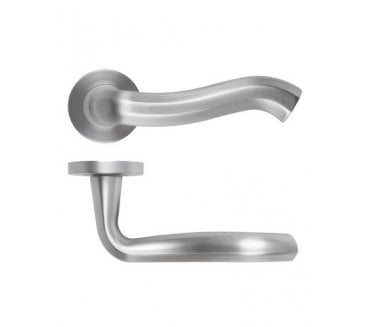 Rosso Maniglie Rococo Lever On Round Rose - Satin Chrome