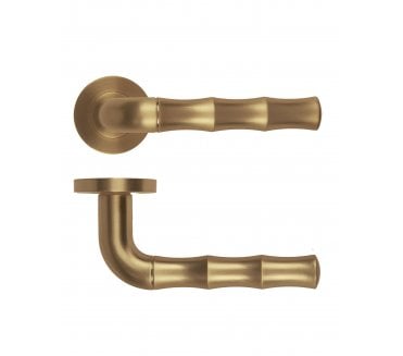 Rosso Maniglie Vasco Lever On Round Rose - Antique Brass
