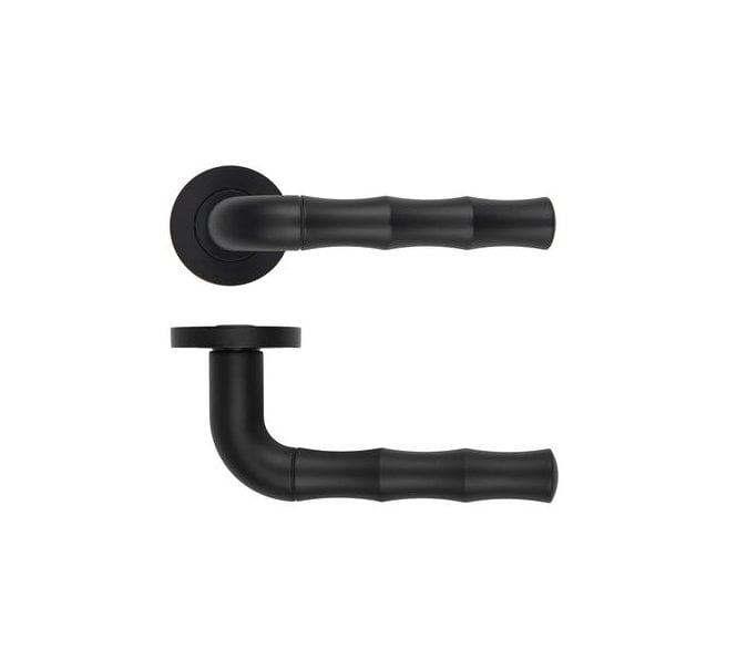 Rosso Maniglie Vasco Lever On Round Rose - Oscuro Matt Black