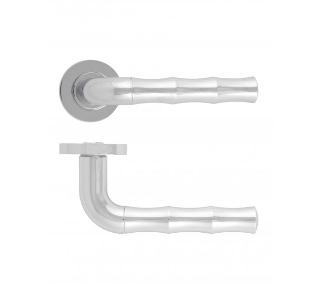 Rosso Maniglie Vasco Lever On Round Rose - Polished Chrome