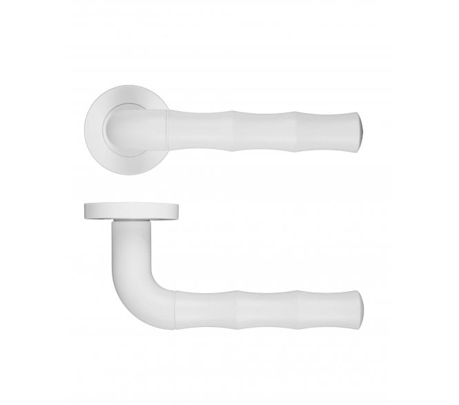 Rosso Maniglie Vasco Lever On Round Rose - Powder Coated White