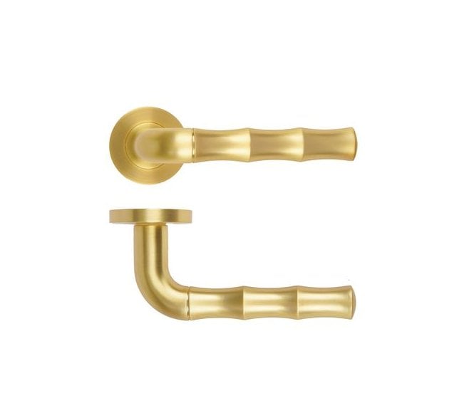 Rosso Maniglie Vasco Lever On Round Rose - Satin Brass