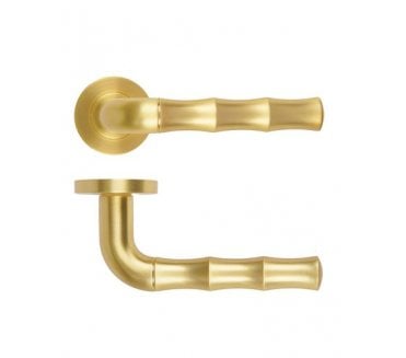 Rosso Maniglie Vasco Lever On Round Rose - Satin Brass