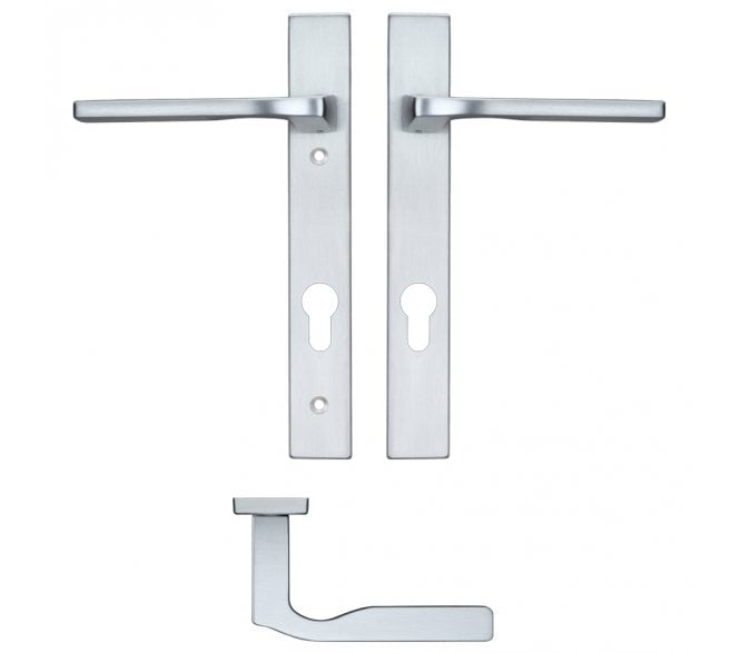 Rosso Maniglie Vela Designer Multipoint Euro Lock Handle - 92mm Centres - Satin Chrome