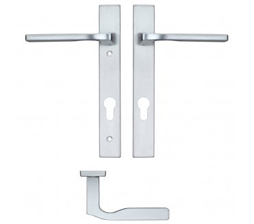 Rosso Maniglie Vela Designer Multipoint Euro Lock Handle - 92mm Centres - Satin Chrome