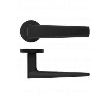 Rosso Maniglie Veloce Lever On Round Rose - Oscuro Matt Black