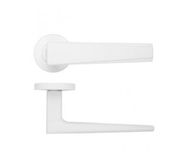 Rosso Maniglie Veloce Lever On Round Rose - Powder Coated White