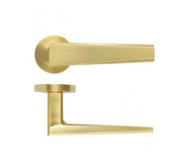 Rosso Maniglie Veloce Lever On Round Rose - Satin Brass