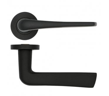 Rosso Tecnica RT020 Como Door Handles on Rose - Matt Black
