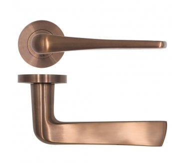 Rosso Tecnica RT020 Como Door Handles on Rose - PVD Satin Bronze