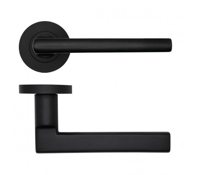 Rosso Tecnica RT040 Varese Door Handles on Rose -Matt Black