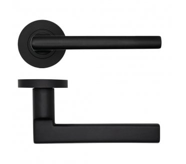 Rosso Tecnica RT040 Varese Door Handles on Rose -Matt Black